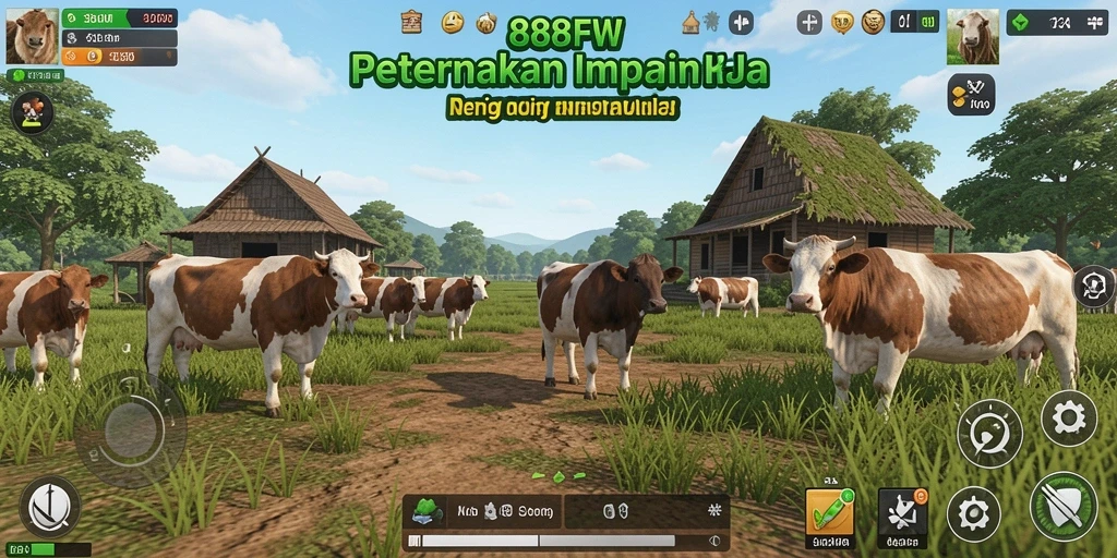 Tangkapan layar utama 888FW menunjukkan aktivitas seru dalam gameplay Farming.