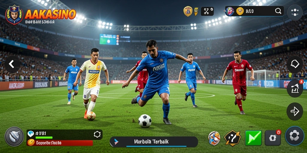 Tampilan gameplay AAKASINO yang mendebarkan dalam pertandingan sepak bola.