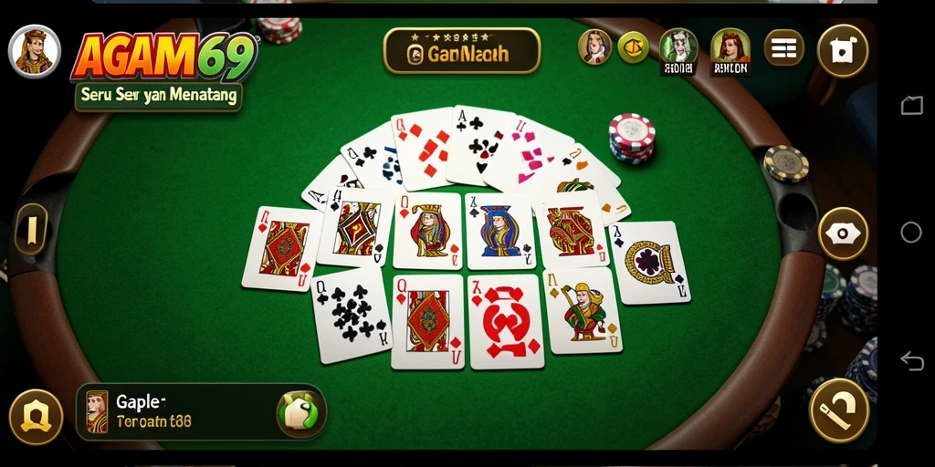 Tampilan gameplay AGAM69 yang menampilkan keseruan permainan Gaple.