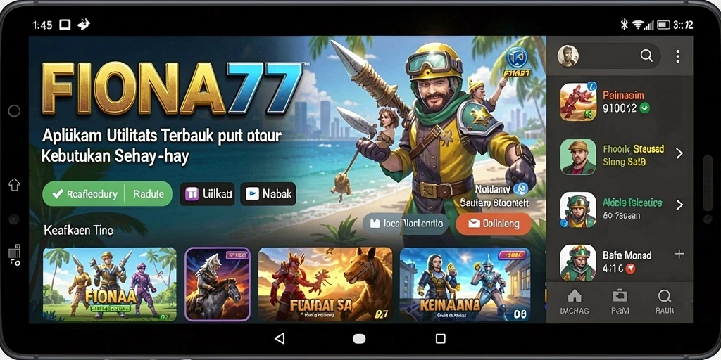 Screenshot FIONA77 menampilkan fitur pengingat dan manajemen tugas.