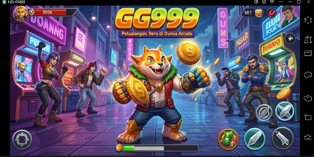 Tangkapan layar gameplay GG999 menampilkan aksi seru dalam dunia Arcade.