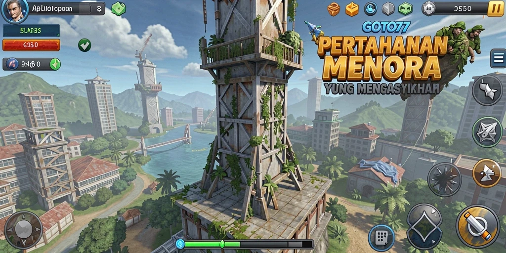 Gameplay GOTO77 menampilkan pertahanan menara yang seru dan menantang.