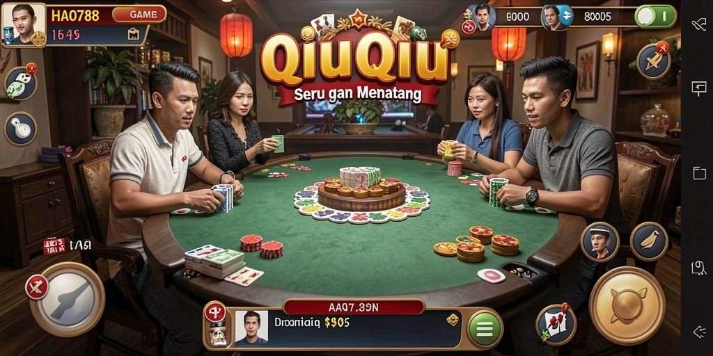 Tampilan gameplay seru dalam HAO788 QiuQiu.