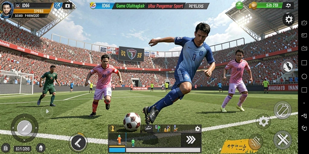 Screenshot ID66 menunjukkan aksi mendebarkan dalam gameplay olahraga.