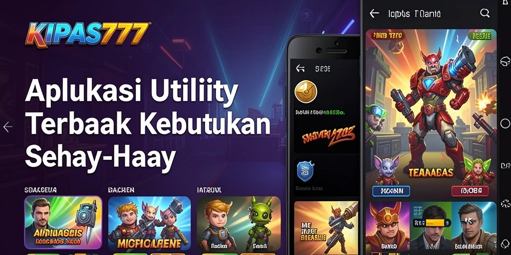 Tampilan aplikasi KIPAS777 dengan fitur-fitur utilitas yang bermanfaat.