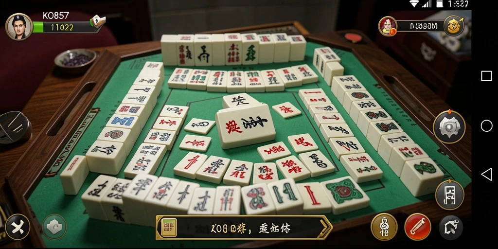 Tangkapan layar utama KO857 menampilkan gameplay Mahjong yang mengasyikkan.
