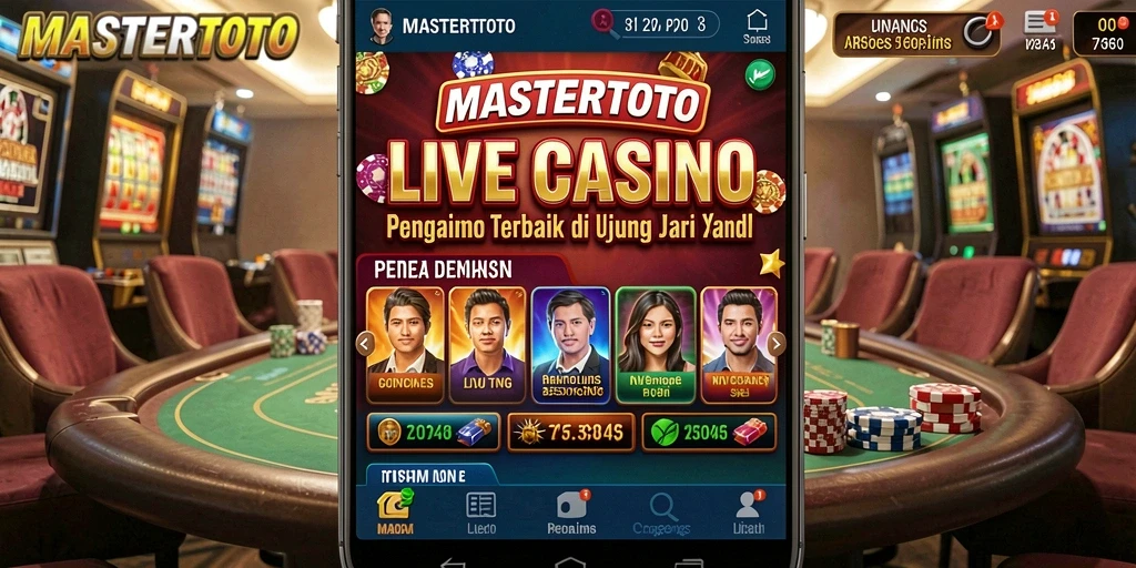 Gameplay MASTERTOTO yang menampilkan dealer langsung dan interaksi nyata.