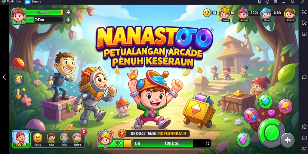 Tampilan gameplay NANASTOTO yang penuh warna dan menyenangkan dalam aksi.