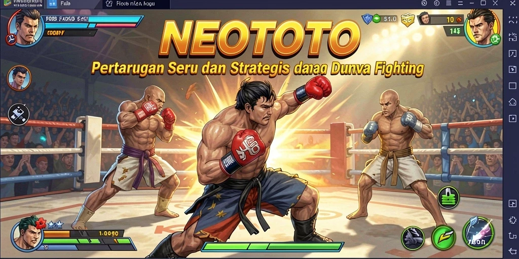 Gameplay seru NEOTOTO yang menampilkan aksi pertarungan.