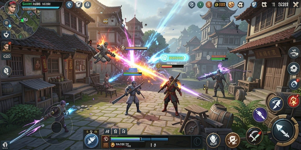 Screenshot NEX288 menampilkan aksi pertempuran strategis yang intens.