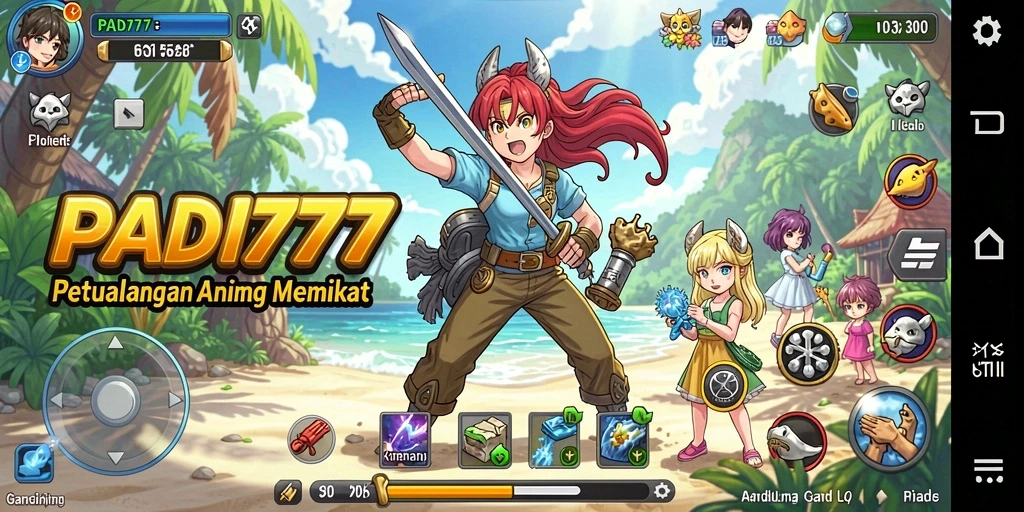 Gameplay PADI777 menampilkan aksi pertarungan karakter Anime yang epik.