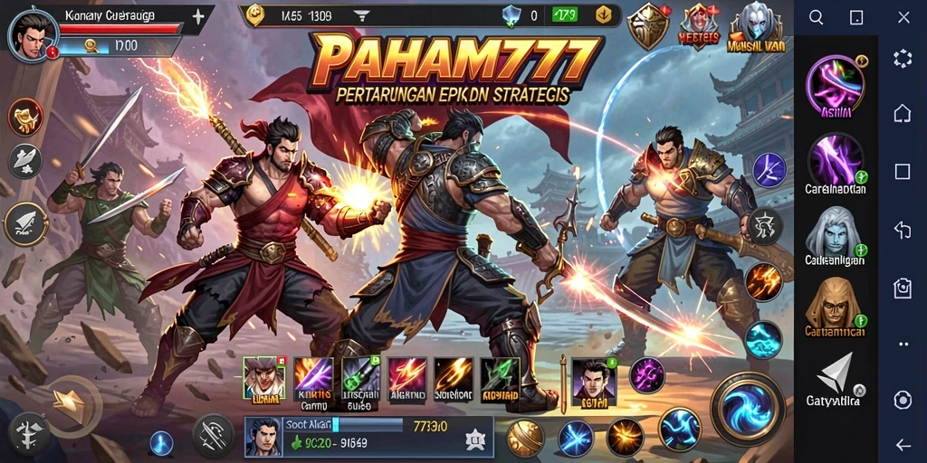 Screenshot gameplay PAHAM777 yang menampilkan pertarungan karakter yang seru.