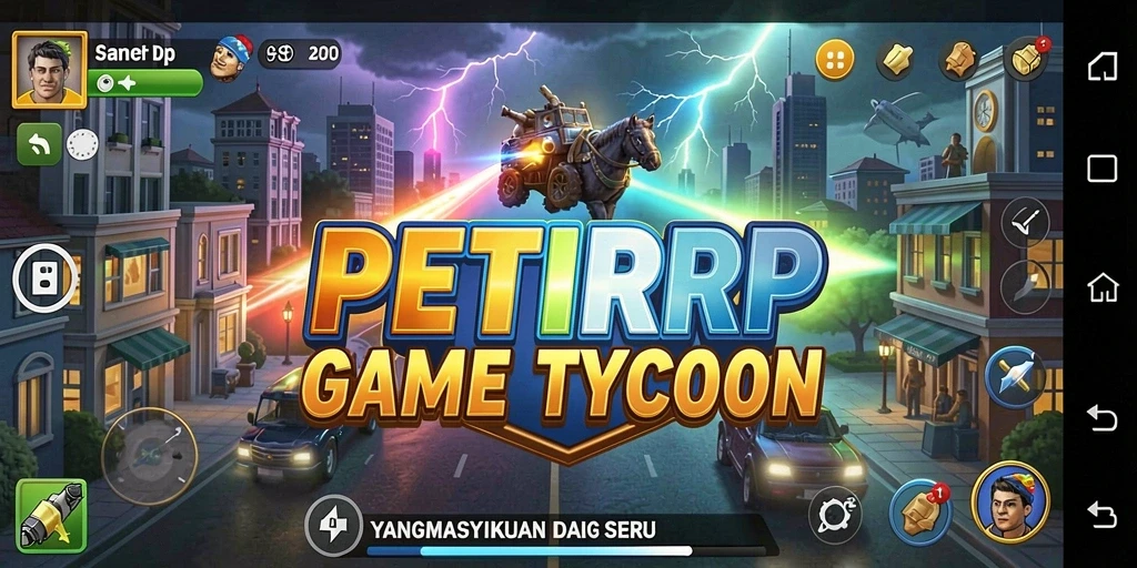 Tampilan menarik dari gameplay <strong>PETIRRP</strong> dengan elemen Tycoon yang mendalam.