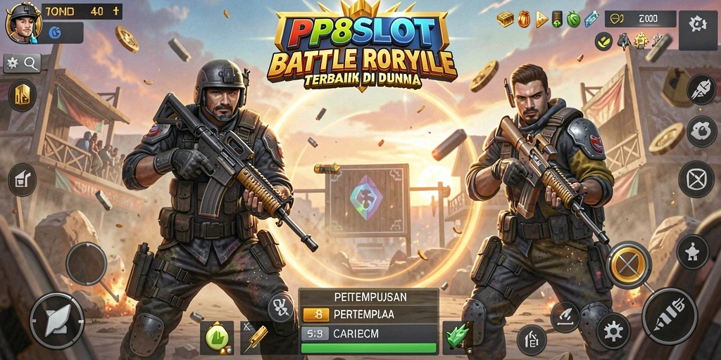Tampilan seru dari gameplay PP8SLOT dalam pertempuran Battle Royale.