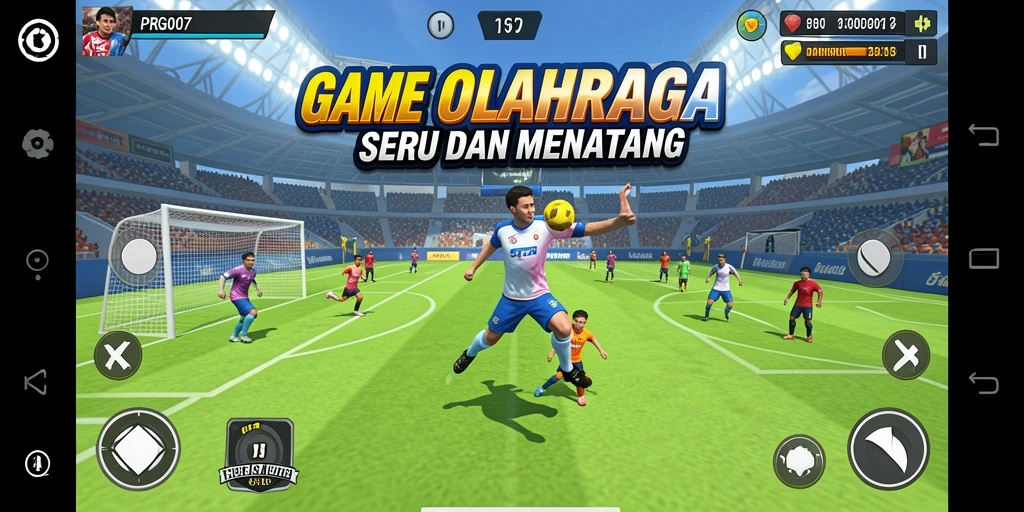 Gameplay seru dalam PRG007 yang menampilkan pertarungan olahraga.