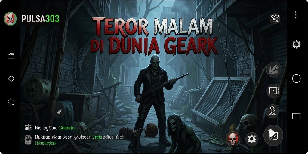Screenshot permainan PULSA303 menampilkan suasana mencekam dalam kegelapan.
