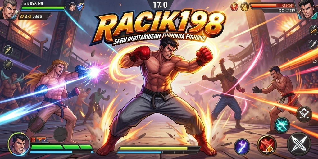 Tampilan seru gameplay pertarungan di RACIK198.