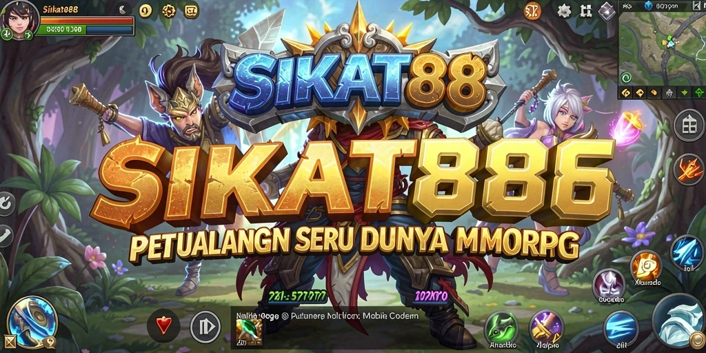 Screenshot permainan SIKAT88 yang menampilkan pertarungan epik dalam MMORPG.