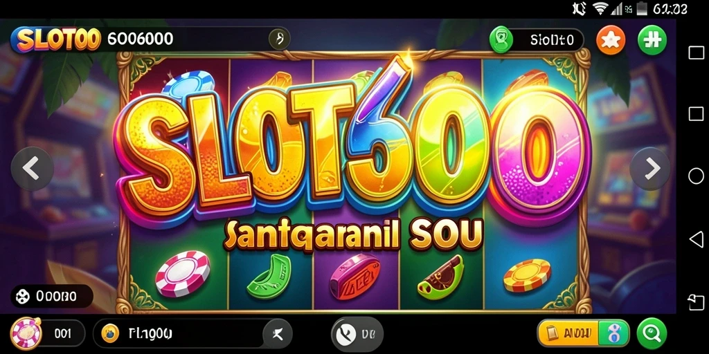 Tampilan gameplay SLOT6000 yang cerah dan penuh warna.