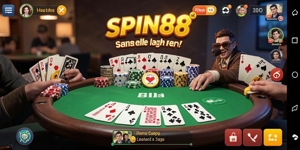 Screenshot SPIN88 menampilkan gameplay seru dan interaktif Gaple.