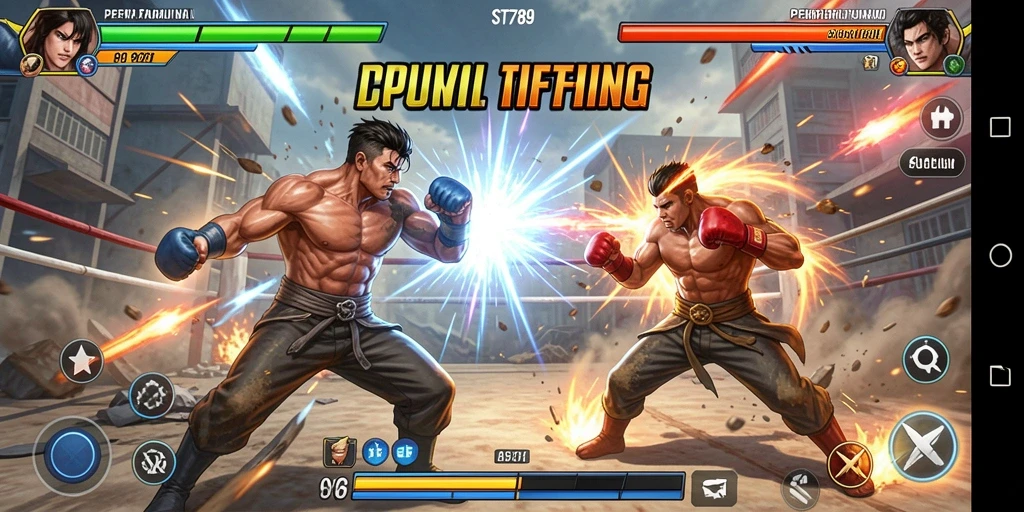 Screenshot gameplay ST789 menampilkan pertarungan yang mendebarkan dan aksi cepat.