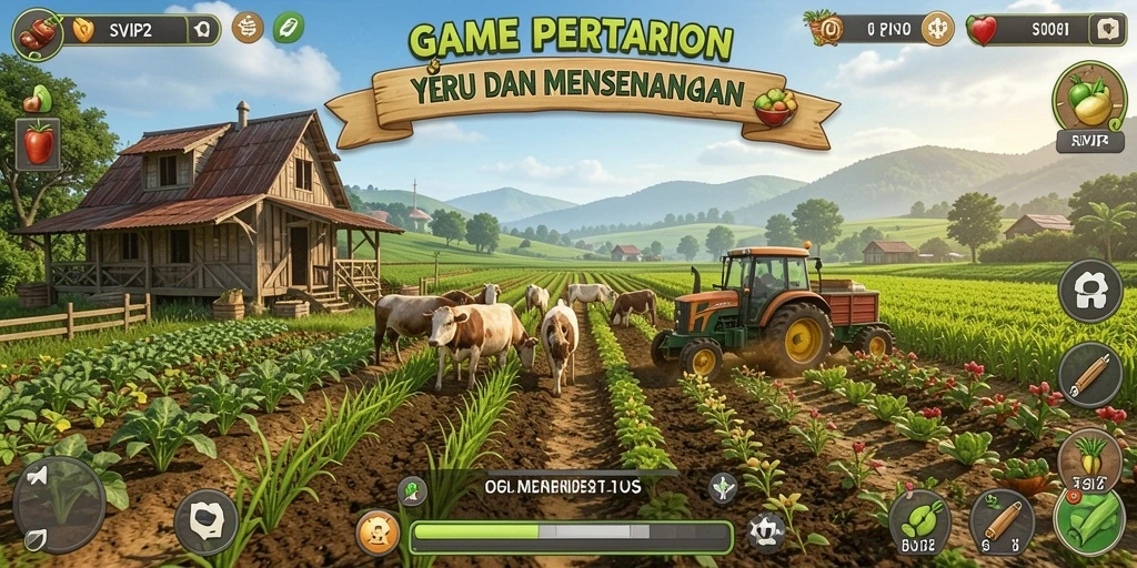Tampilan screenshot gameplay SVIP2 yang menunjukkan aktivitas bertani yang menyenangkan.
