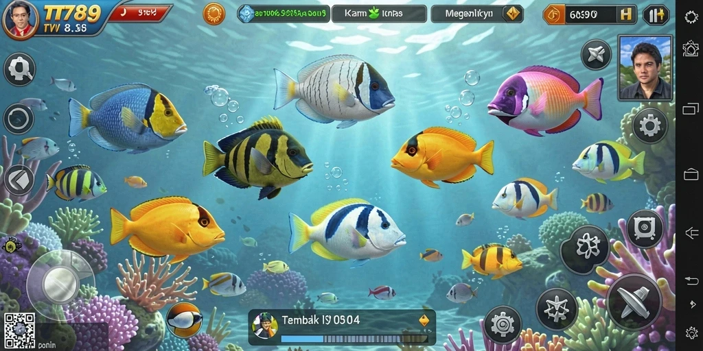 Gameplay seru menembak ikan di bawah laut.